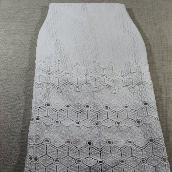 GORGEOUS! Rebecca Taylor Size 2 Long White Textured Skirt - Picture 1 of 5